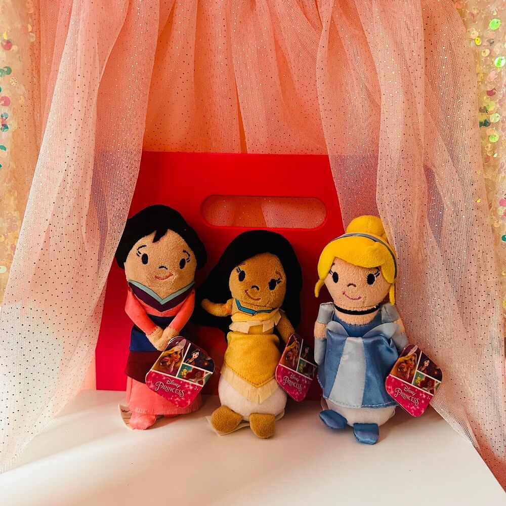NEW Disney Princesses Mini Beanie Plush Doll Bundle 5" Just Play NWT